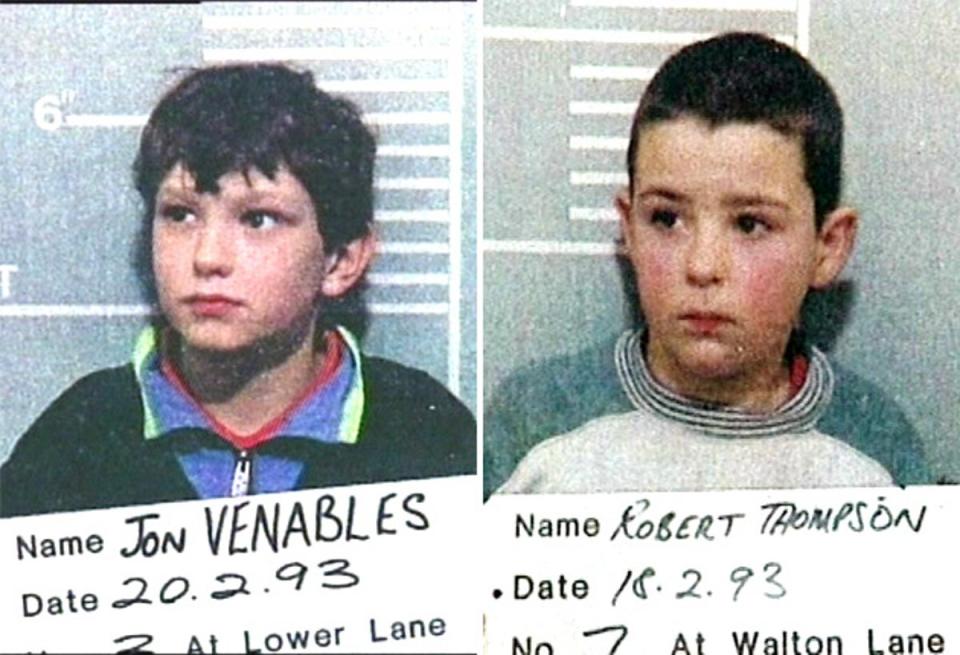 Police mugshots of Jon Venables and Robert Thompson (AFP/Getty)