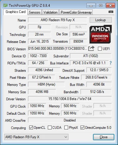 Here's a quick look at the card's specifications.