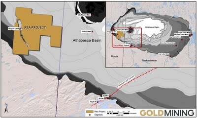 Figure 1 – Rea Location Map (CNW Group/GoldMining Inc.)