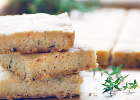 <div class="caption-credit"> Photo by: Laura's Recipes</div><b>Lemon-thyme Shortbread</b> <br> Herbs go beautifully in shortbread, especially when paired with citrus. Try swapping the thyme for chopped fresh rosemary, too. <br> <a href="http://www.babble.com/best-recipes/10-things-to-do-with-shortbread/#lemon-thyme-shortbread" rel="nofollow noopener" target="_blank" data-ylk="slk:Get the recipe;elm:context_link;itc:0;sec:content-canvas" class="link "><i>Get the recipe</i></a> <br> <b><i><a href="http://www.babble.com/best-recipes/tis-the-season-8-ways-to-enjoy-eggnog-other-than-sipping-it/" rel="nofollow noopener" target="_blank" data-ylk="slk:Related: 8 ways to enjoy eggnog... that don't include drinking it!;elm:context_link;itc:0;sec:content-canvas" class="link ">Related: 8 ways to enjoy eggnog... that don't include drinking it!</a></i></b>