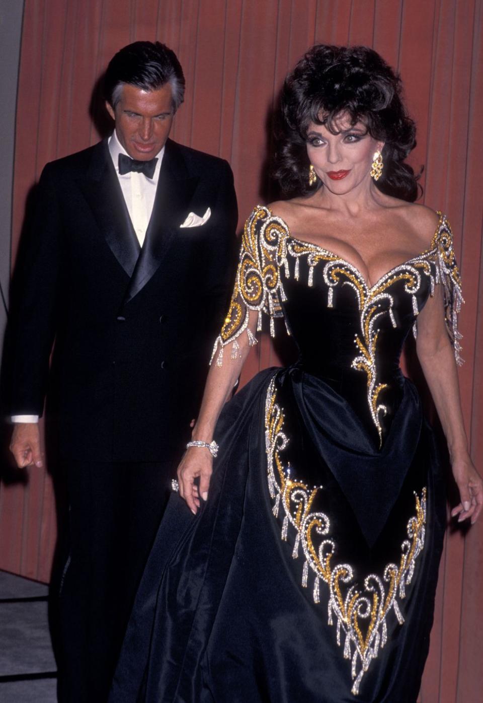 George Hamilton and Joan Collins, 1989