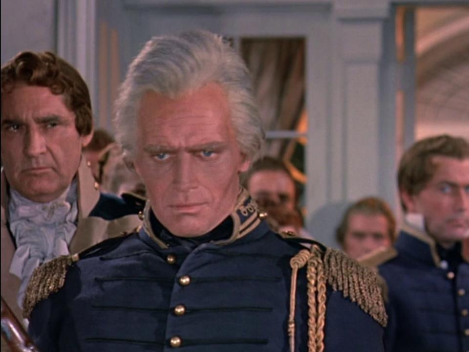 charleton heston as Andrew Jackson in a scene from "the buccaneer"