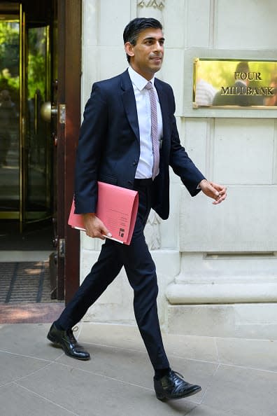 <div class="inline-image__caption"><p>Former Chancellor and Conservative leadership candidate Rishi Sunak leaves a broadcast studio following an interview with the BBC, on July 14, 2022 in London, England.</p></div> <div class="inline-image__credit">Leon Neal/Getty Images</div>