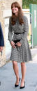 <p>Kate donned a houndstooth Ralph Lauren shirtdress for her first charity engagement after giving birth to Princess Charlotte. She accessorised with Stuart Weitzman pumps and a black Mulberry clutch. </p><p><i>[Photo: PA]</i></p>