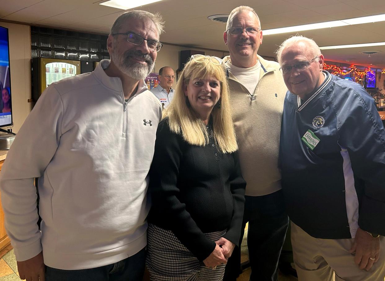 Democratic winners in the Mishawaka city elections include, from left: Matt Carroll, Common Council District 4; Deborah Ladyga-Block, city clerk; Ron Banicki, Common Council District 6; and Dale "Woody" Emmons, District 1.