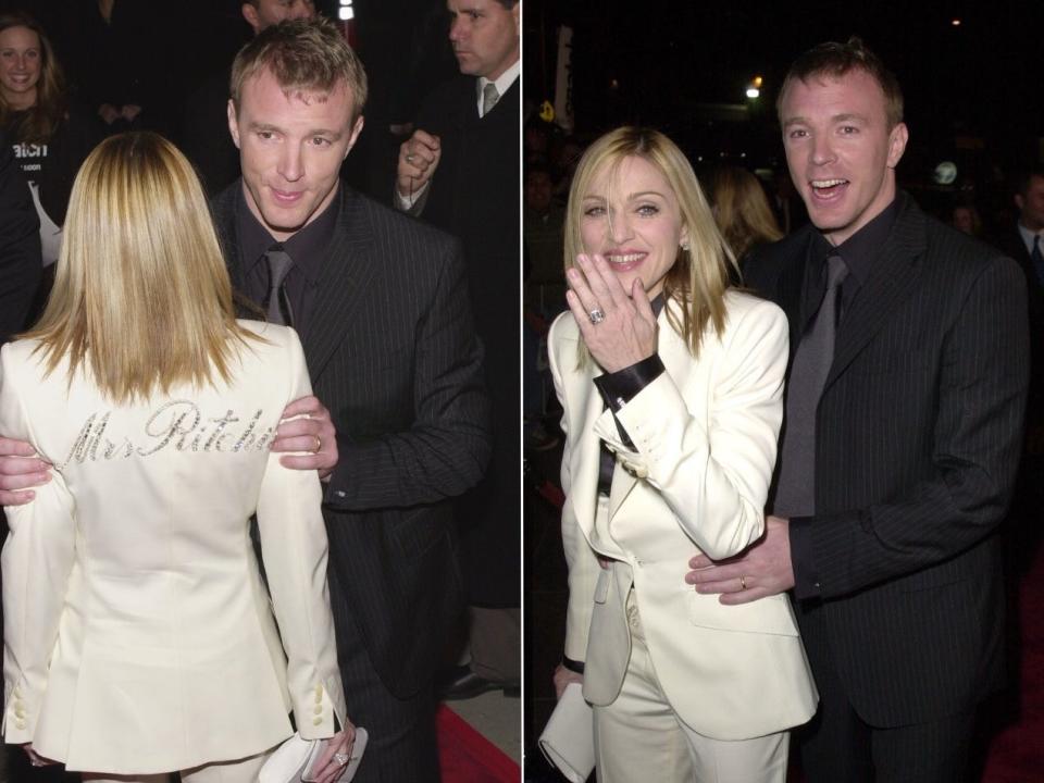 Madonna and Guy Ritchie at the premiere of "Snatch" in 2001.