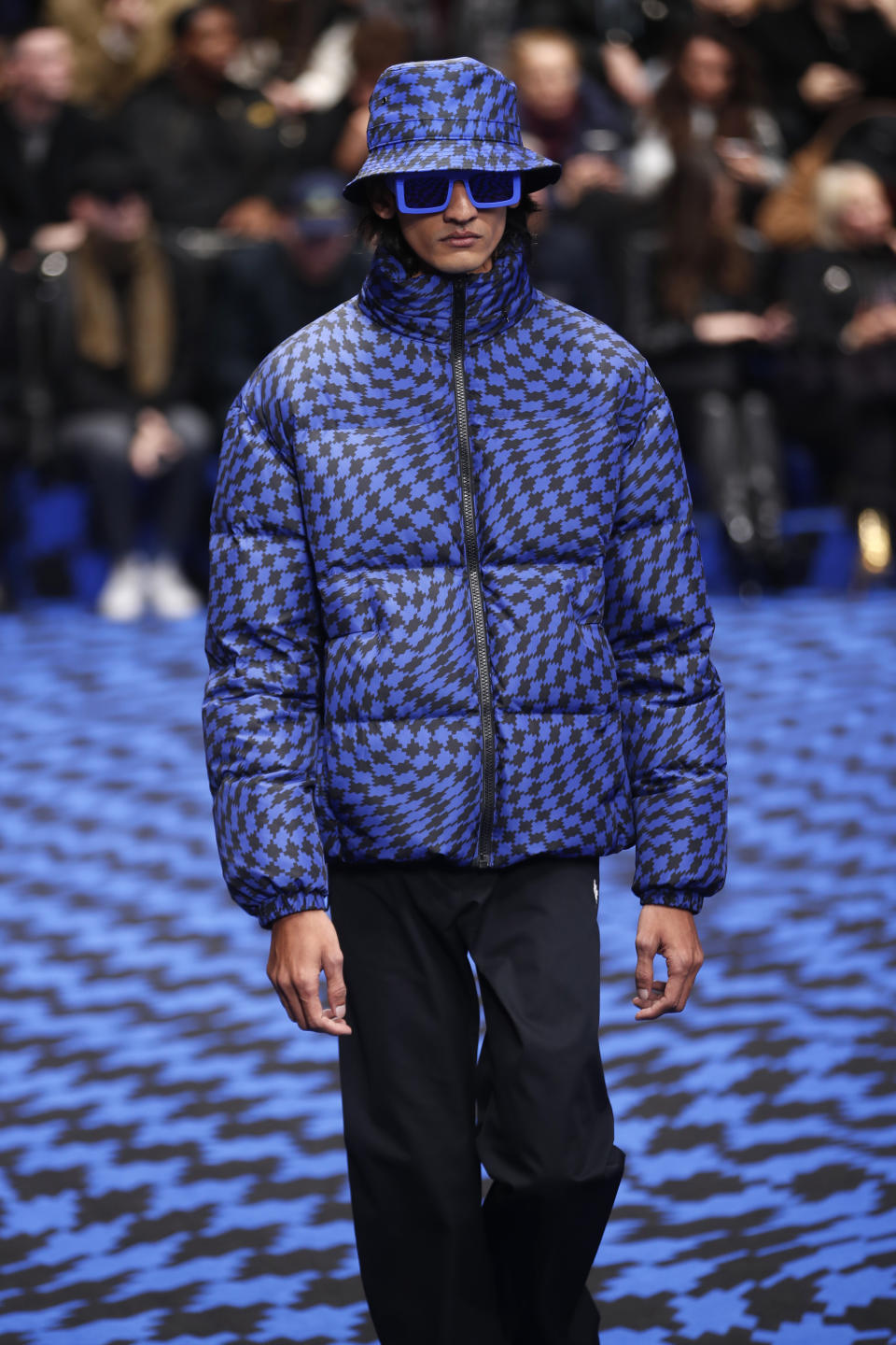 A model wears a creation as part of the Marcelo Burlon men's Fall-Winter 2020/21 collection, that was presented in Milan, Italy, Saturday, Jan. 11, 2020. (AP Photo/Antonio Calanni)