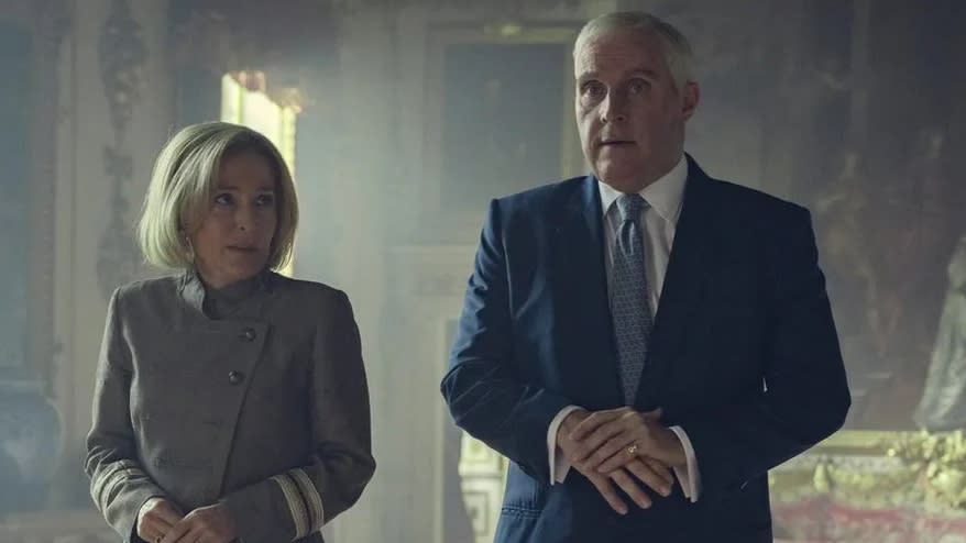  SCOOP is a Netflix drama that sees Gillian Anderson play Emily Maitlis and Rufus Sewell as Prince Andrew as it follows their notorious Newsnight interview. 