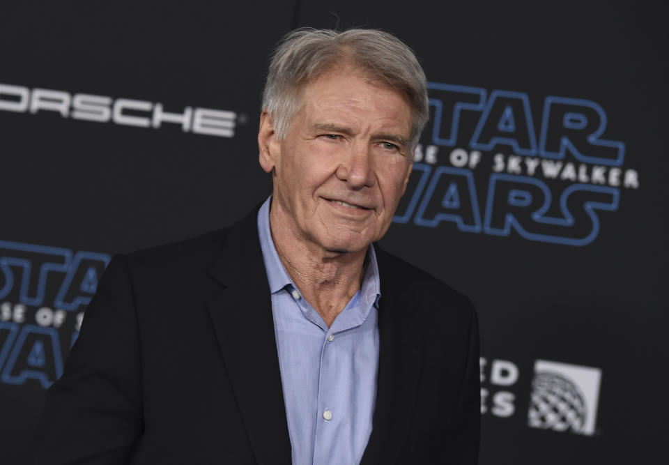 Harrison Ford arrives at the world premiere of "Star Wars: The Rise of Skywalker" on Monday, Dec. 16, 2019, in Los Angeles (Jordan Strauss/Invision/AP)