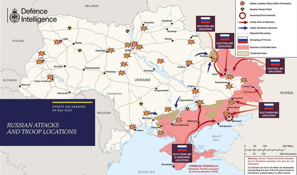 The latest UK update of the Russia-Ukraine war. (Source: UK Defence)