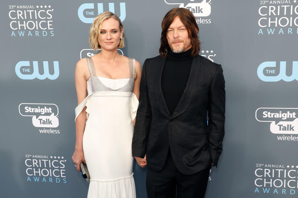 Diane Kruger and Norman Reedus attend the 23rd Annual Critics’ Choice Awards at Barker Hangar in January 2018 in Santa Monica, California. (Photo: Taylor Hill/Getty Images)