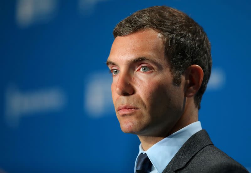 FILE PHOTO: Brendan Ross, President and CEO of Direct Lending Investments, speaks during the Milken Institute Global Conference in Beverly Hills