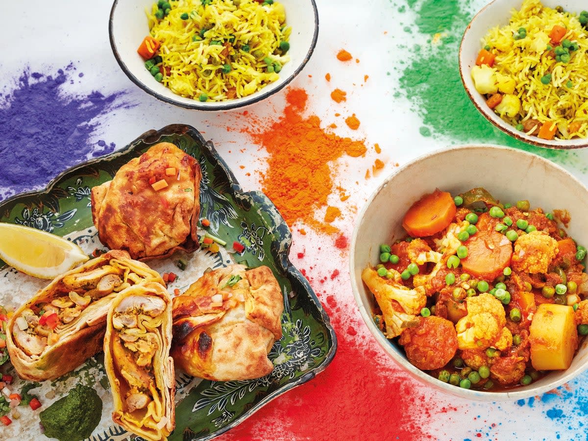 Vegetable pilau (top right) is a firm fixture on most menus at Holi (Vivek Singh/The Cinnamon Collection)