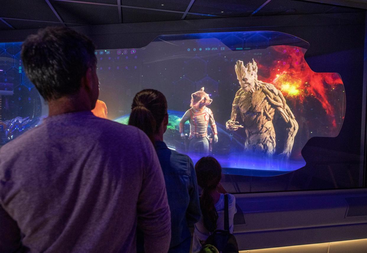 Rocket and Groot make appearances in the attraction. (Photo: Walt Disney World Resort)