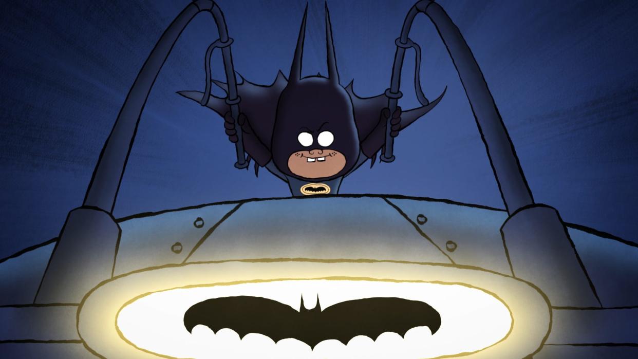 Damian Wayne wants to emulate his father Batman in "Merry Little Batman."