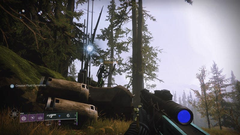 A Vex cube appears in the EDZ woods. 