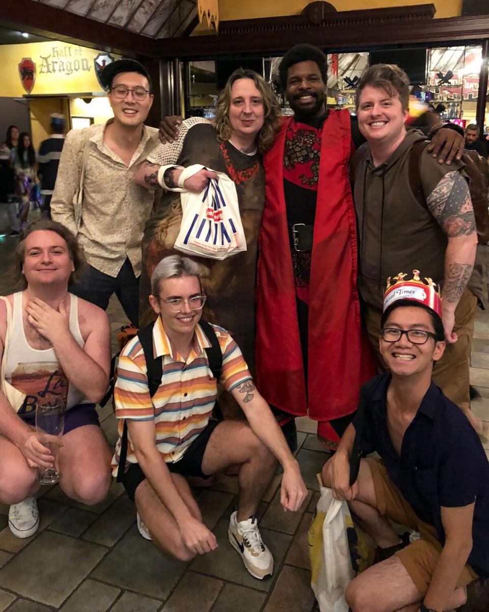 A group at Medieval Times