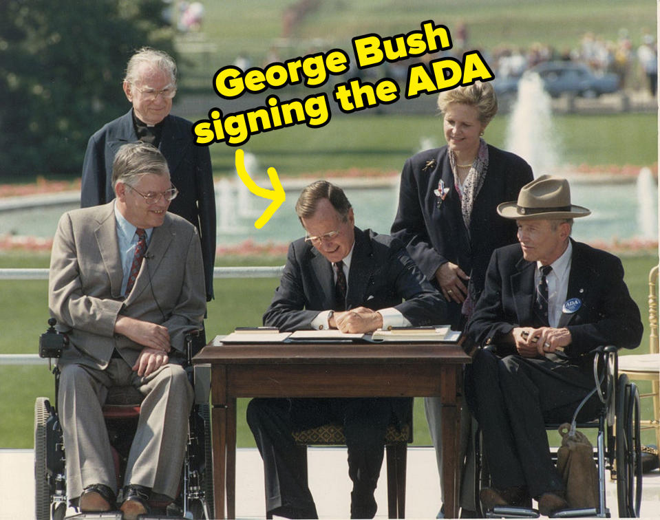 George Bush signing the ADA