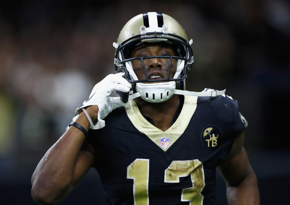 For one weekend this season, Michael Thomas brought the flip phone back in style, to the chagrin of the Rams. (Getty Images) 