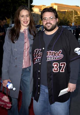 Jennifer Schwalbach and Kevin Smith at the LA premiere of 20th Century Fox's Daredevil