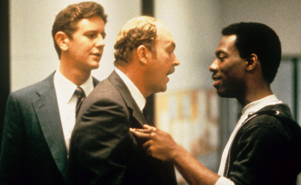 From left: Judge Reinhold, John Ashton and Eddie Murphy in ‘Beverly Hills Cop,’ 1984 - Credit: Everett Collection