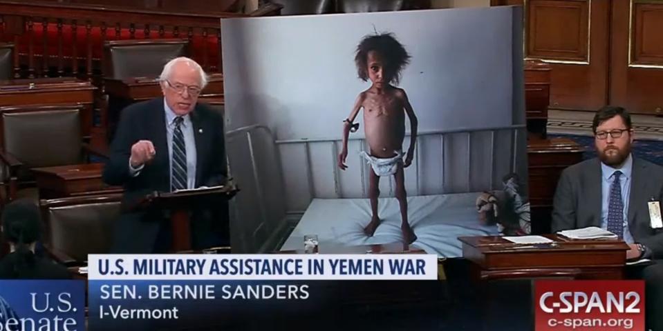 Saudi war yemen bernie sanders