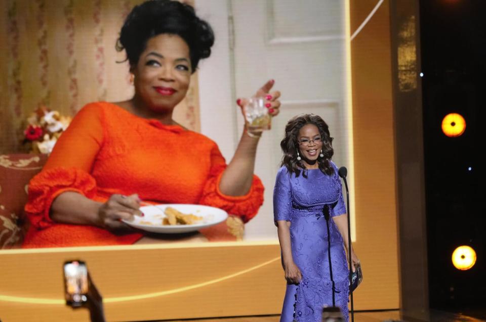 Oprah Winfrey walks onstage during the 55th NAACP Image Awards in March