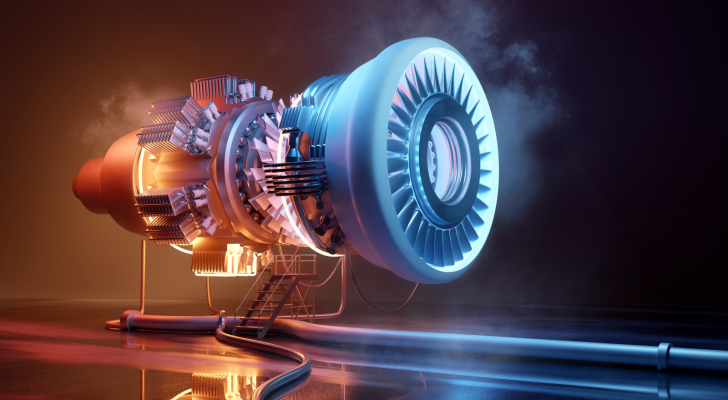 An image of a futuristic aerospace engine rendering