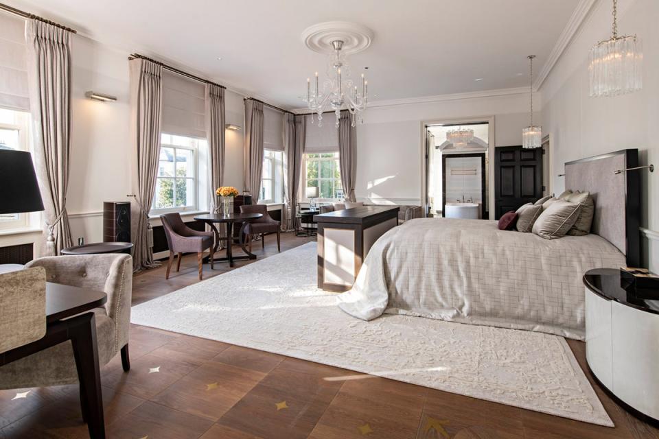 One of nine bedrooms in the property, which is set to smash the record for a sale price on one of the UK’s most expensive streets (DDRE)