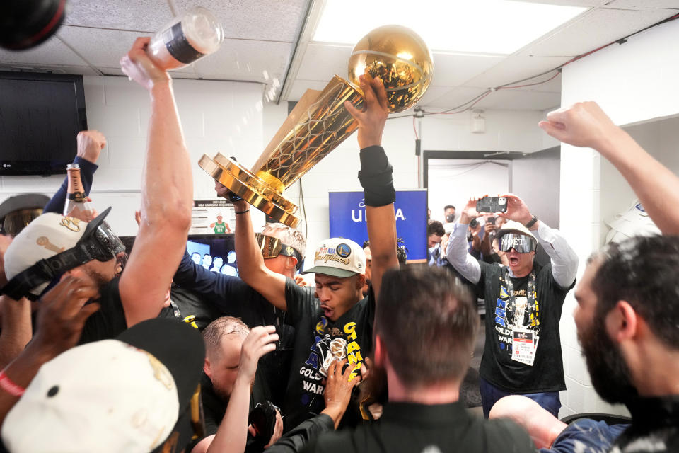 Celebration Inside the Locker Room