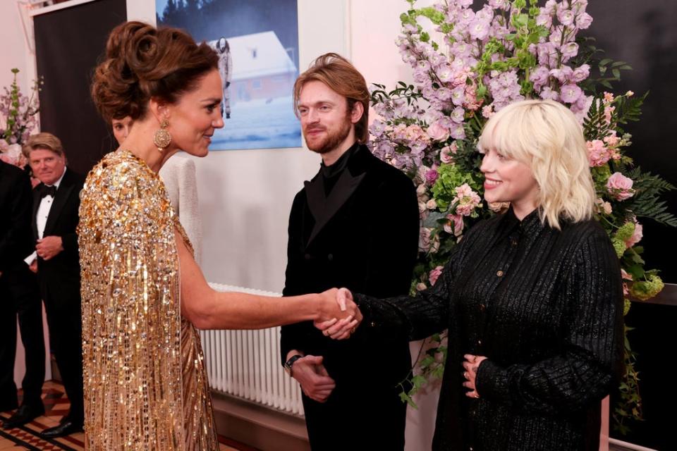 Bille Eilish meets Kate Middleton at ‘No Time To Die’ premiere (POOL/AFP via Getty Images)