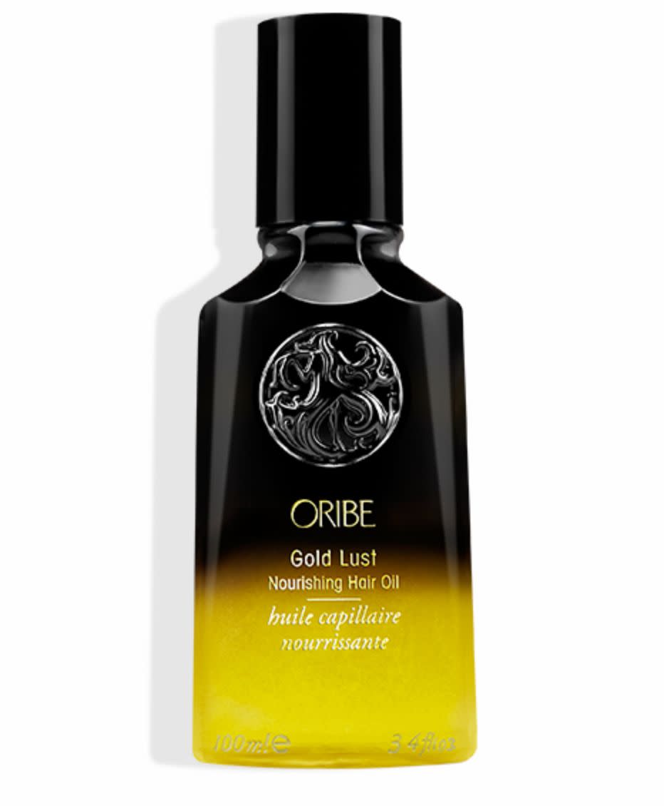 Eliot recommended this hair oil by Oribe.&nbsp;<br /><br /><strong><a href="https://www.oribe.com/gold-lust-hair-oil.html" target="_blank" rel="noopener noreferrer">Get the Oribe Gold Lust nourishing hair oil for $55.</a></strong>