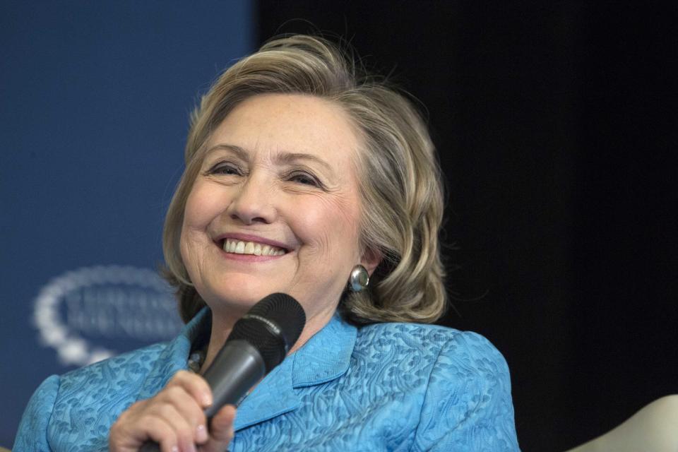 Former U.S. Secretary of State Hillary Clinton participates in A No Ceilings Conversation at Lower Eastside Girls Club in New York