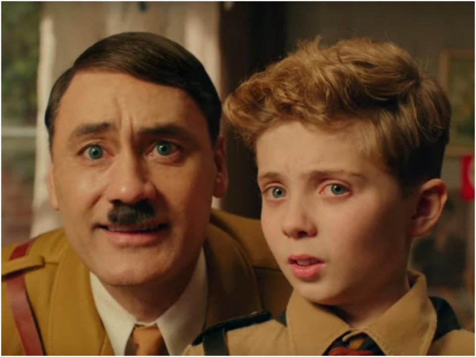 Taika Waititi and Roman Griffin Davis in "Jojo Rabbit"