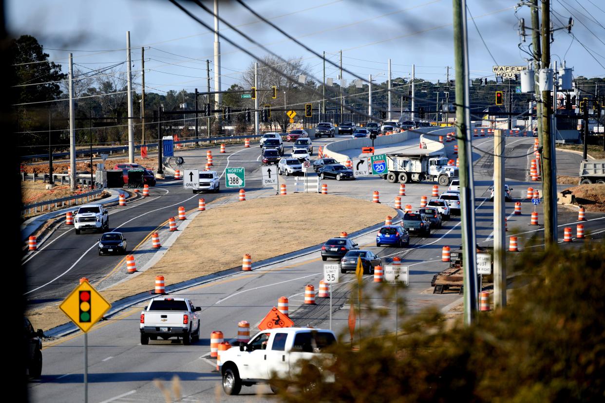 Cars turn onto I-20 East from Horizon South Parkway on Friday, Jan. 5, 2024.