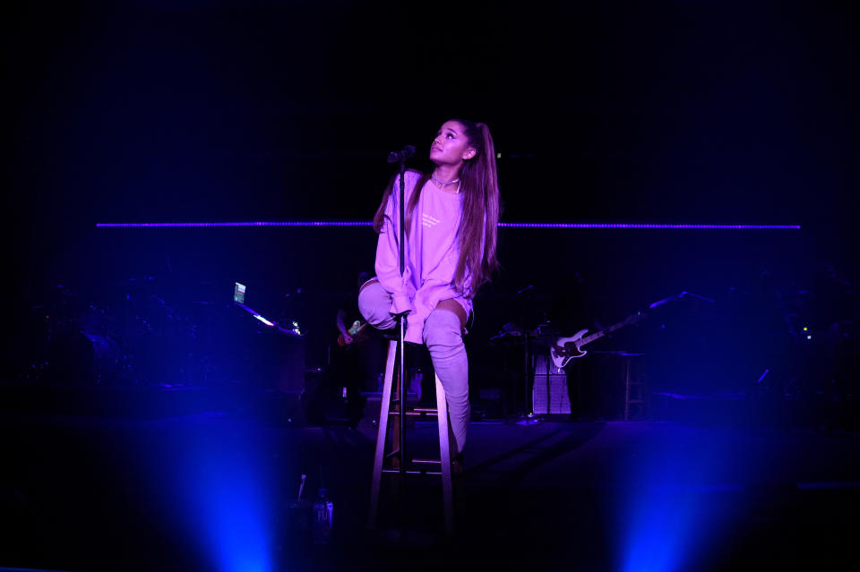 Ariana Grande in August at “The Sweetener Sessions” in Los Angeles. (Photo: Getty Images)