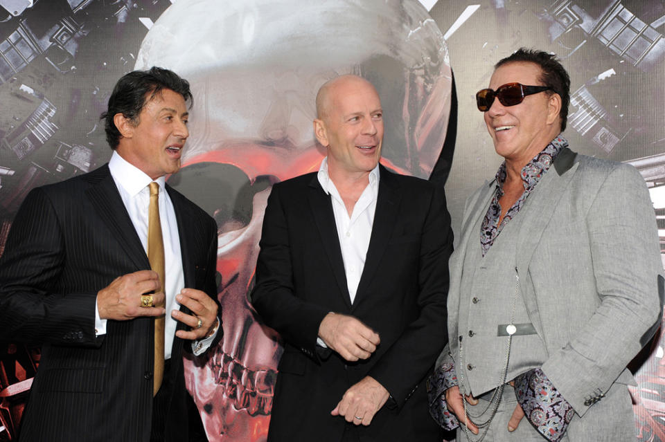 The Expendables LA Premiere 2010 Sylvester Stallone Bruce Willis Mickey Rourke