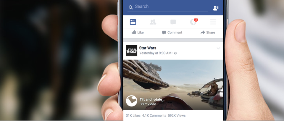 Facebook 用戶今日必看！FB 新推超炫 360 度影片, 頭炮讓你置身新 Star Wars [影片]