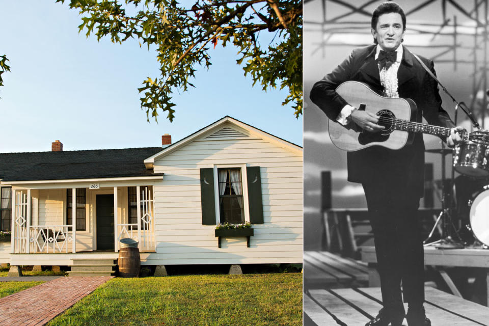 Johnny Cash grew up in this humble home in Arkansas. Photo: Getty