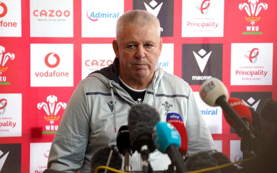 Wales head coach Warren Gatland during a press conference at The Vale Resort in Hensol, Vale of Glamorgan - Adam Davy/PA