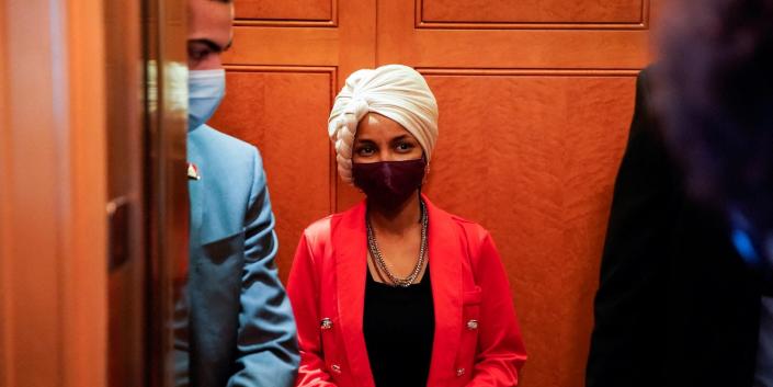 Rep.&#xa0;Ilhan Omar&#xa0;of Minnesota at the US Capitol on December 14, 2021.