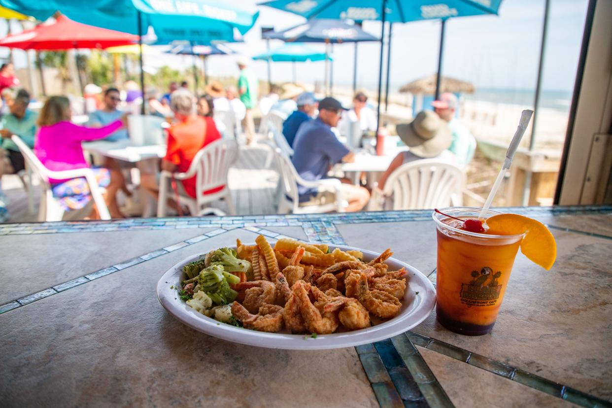 The shrimp basket and a sandblaster served at the Blue Parrot on Tuesday, Feb. 21, 2023. 