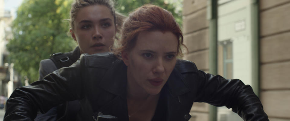 Florence Pugh and Scarlett Johansson in Black Widow