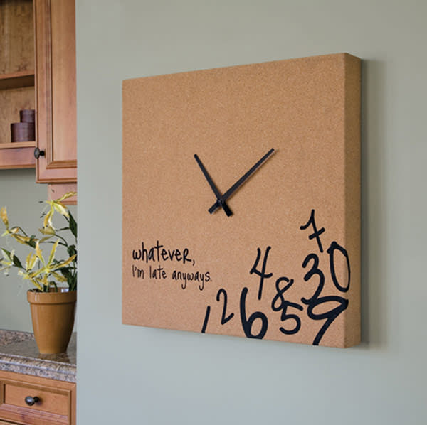 A real motivational design for the ones who can not make it on time for important meetings and a fun item to have around the house, the “Whatever, I’m late anyways” wall clock displays a simple appearance and a strong message. Witty, isn’t it? The one pictured here was <a href="http://www.apartmenttherapy.com/whatever-clock-101420" rel="nofollow noopener" target="_blank" data-ylk="slk:once available at Target;elm:context_link;itc:0;sec:content-canvas" class="link ">once available at Target</a> but appears not to be anymore.<br><br> However, <a href="http://www.etsy.com/shop/jennimo" rel="nofollow noopener" target="_blank" data-ylk="slk:Jennifer Morand on Etsy makes very similar clocks;elm:context_link;itc:0;sec:content-canvas" class="link ">Jennifer Morand on Etsy makes very similar clocks</a> in custom colors (and drops the "s" from "anyways," to the immense gratitude of copy editors everywhere) for about $35.