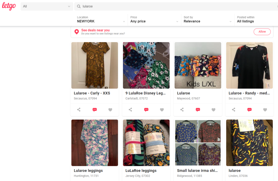 Online peer-to-peer marketplaces have often discounted listings for MLM products. (Screenshot LetGo)