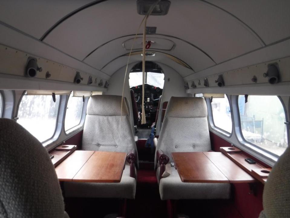 Swindon Advertiser: Lot 2 The interior of de Havilland Dove G-ARBE