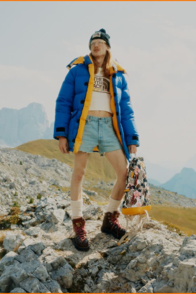 Among the key pieces in the line including ’70s-inspired outerwear, gender-neutral hiking boots and sustainably made backpacks and bags. - Credit: Courtesy of Gucci