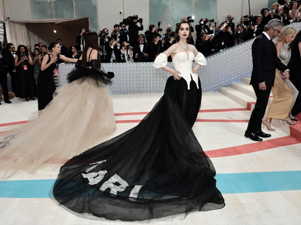 Lily Collins attends the 2023 Met Gala.