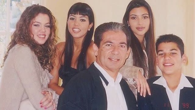 <p>Kim Kardashian/Instagram</p> From left: Khloé, Kourtney, Robert Sr., Kim and Rob Kardashian.