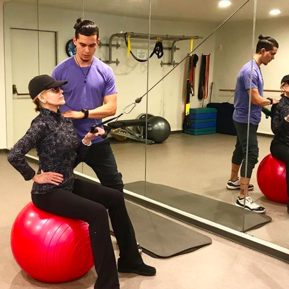 Jane Fonda shared this workout snap with her followers. Photo: Instagram